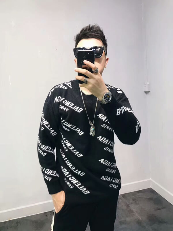 2018新作大人気 バレンシアガスーパーコピー ☆Pullover mit Logo-Muster